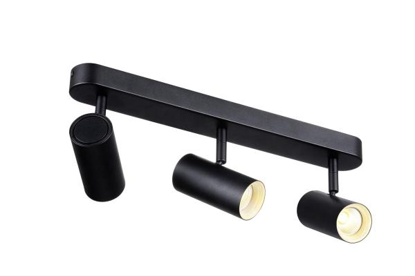 NOBLO®, Wand- und Deckenaufbauleuchte, triple, rund, 3000 K, 19 W, PHASE, 32°, schwarz