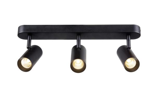 NOBLO®, Wand- und Deckenaufbauleuchte, triple, rund, 2700 K, 19 W, PHASE, 32°, schwarz