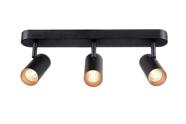 NOBLO®, Wand- und Deckenaufbauleuchte, triple, rund, 2700 K, 19 W, PHASE, 32°, schwarz