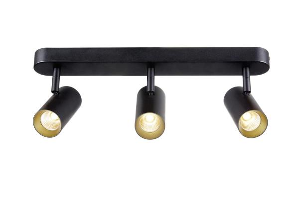 NOBLO®, Wand- und Deckenaufbauleuchte, triple, rund, 2700 K, 19 W, PHASE, 32°, schwarz