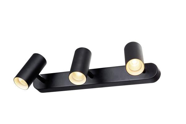 NOBLO®, Wand- und Deckenaufbauleuchte, triple, rund, 2700 K, 19 W, PHASE, 32°, schwarz