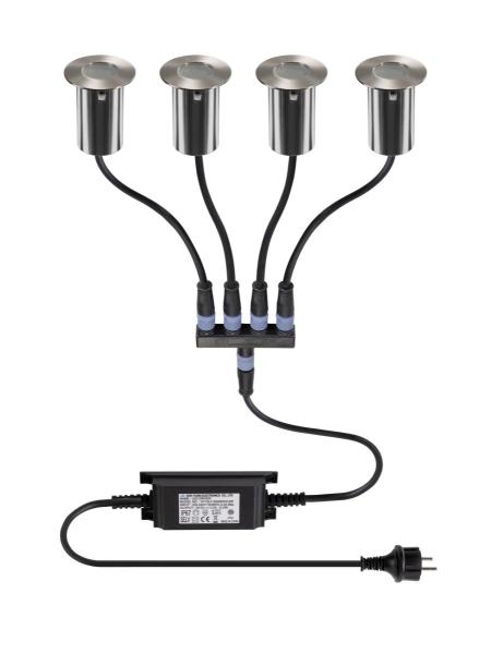 TRAIL-LITE® 60, 4er Set, Bodeneinbauleuchten, 3000K, IP67, rund, edelstahl / aluminium