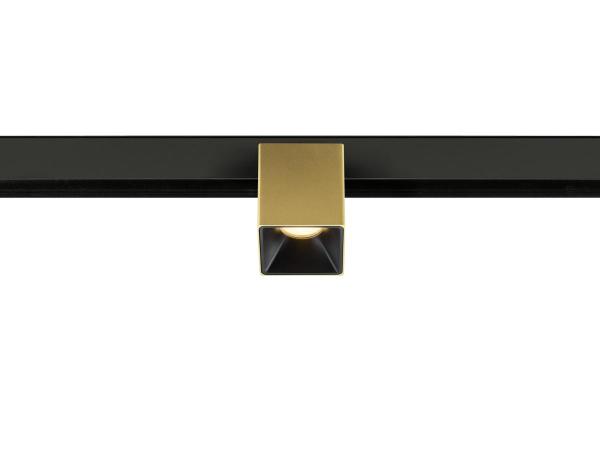 FIX-IT!, 48V, DALI, eckig, Surface mounted track, Spot, 3000K, 6.6 W, 36°, gold / schwarz