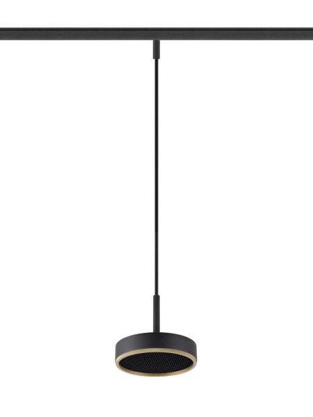 GRIP! FLAT, 48V Pendelleuchte, DALI, Pendellänge 200 cm, 2700/3000 K, schwarz / gold