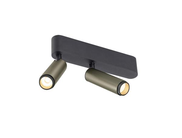 GRIP! S, Deckenaufbauleuchte, double, PHASE, 2700 K, 21 W, 29°, bronze / schwarz