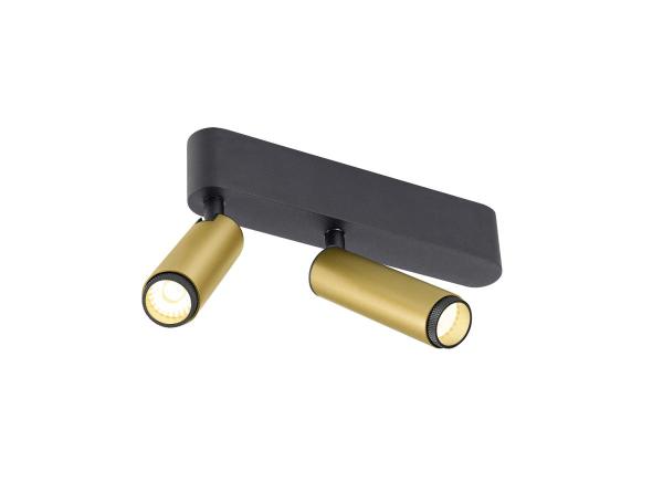 GRIP! S, Deckenaufbauleuchte, double, PHASE, 3000 K, 21 W, 29°, gold / schwarz