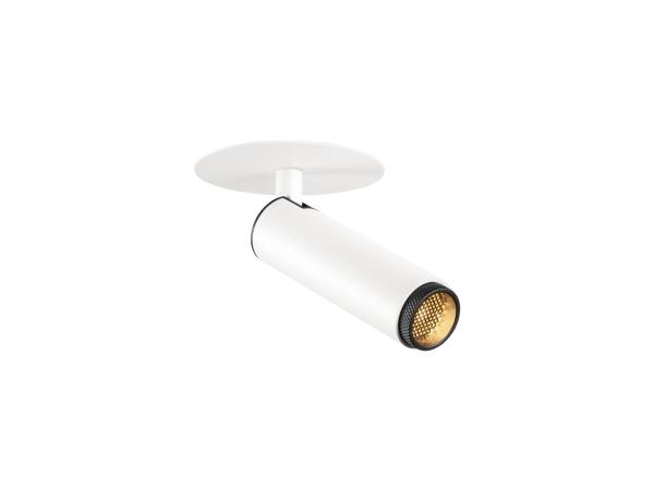 GRIP! S, Deckeneinbauleuchte, PHASE, 2700 K, 29°, IP20, zylindrisch, weiß / schwarz