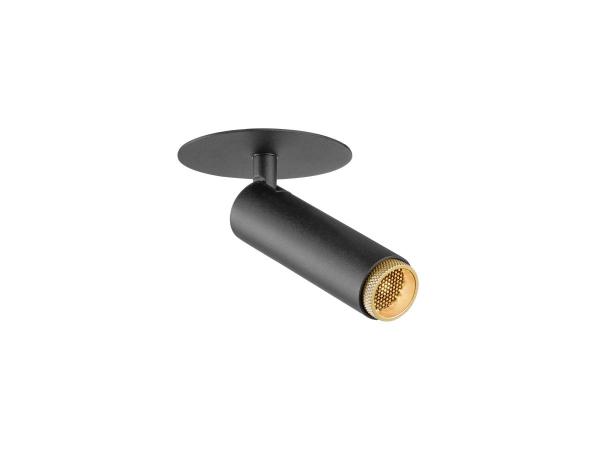 GRIP! S, Deckeneinbauleuchte, PHASE, 2700 K, 29°, IP20, zylindrisch, schwarz / gold