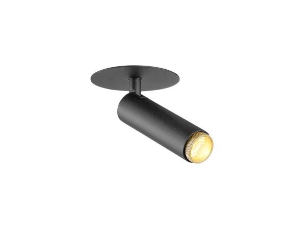 GRIP! S, Deckeneinbauleuchte, PHASE, 3000 K, 29°, IP20, zylindrisch, schwarz / gold
