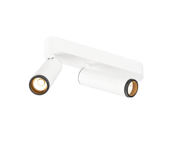 GRIP! M, Deckenaufbauleuchte, double, PHASE, 2700 K, 28 W, 42°, weiß / schwarz