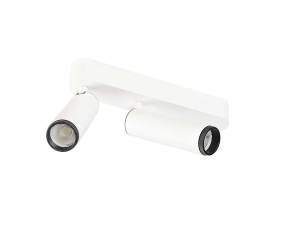 GRIP! M, Deckenaufbauleuchte, double, PHASE, 3000 K, 28 W, 42°, weiß / schwarz