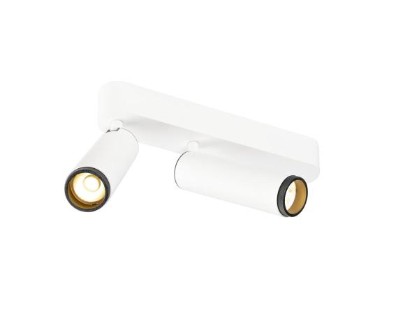 GRIP! M, Deckenaufbauleuchte, double, PHASE, 3000 K, 28 W, 42°, weiß / schwarz