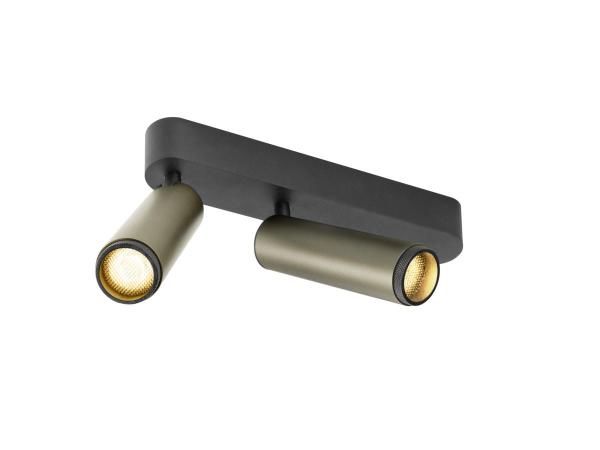 GRIP! M, Deckenaufbauleuchte, double, PHASE, 3000 K, 28 W, 42°, bronze / schwarz