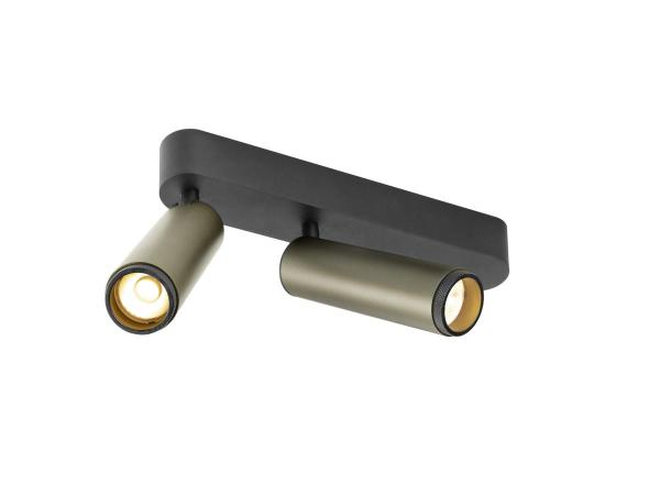 GRIP! M, Deckenaufbauleuchte, double, PHASE, 3000 K, 28 W, 42°, bronze / schwarz