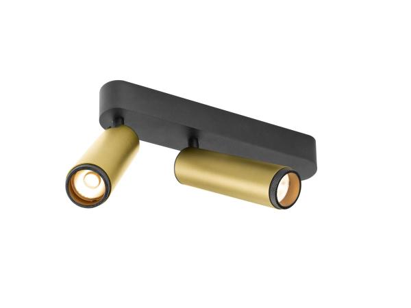 GRIP! M, Deckenaufbauleuchte, double, PHASE, 2700 K, 28 W, 42°, gold / schwarz