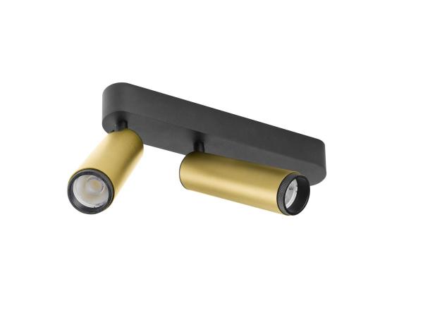 GRIP! M, Deckenaufbauleuchte, double, PHASE, 3000 K, 28 W, 42°, gold / schwarz