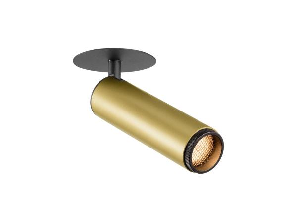 GRIP! M, Deckeneinbauleuchte, PHASE, 2700 K, 42°, IP20, zylindrisch, gold / schwarz