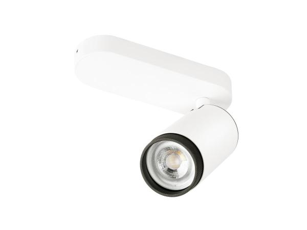GRIP! L, SPOT CL, single, QPAR51, Deckenaufbauleuchte, zylindrisch, 1 x max. 6 Watt, weiß / schwarz