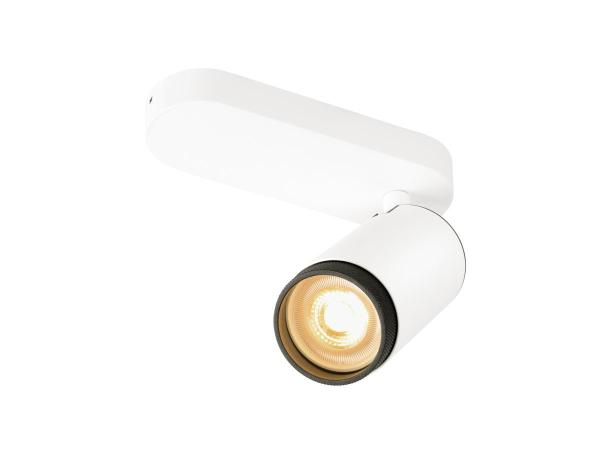 GRIP! L, SPOT CL, single, QPAR51, Deckenaufbauleuchte, zylindrisch, 1 x max. 6 Watt, weiß / schwarz