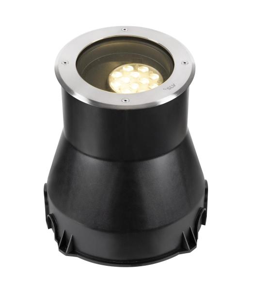 DASAR® L, Bodeneinbauleuchte, asymmetrisch, 3000K, 70°/40°, IP65/IP67, rund, edelstahl / schwarz