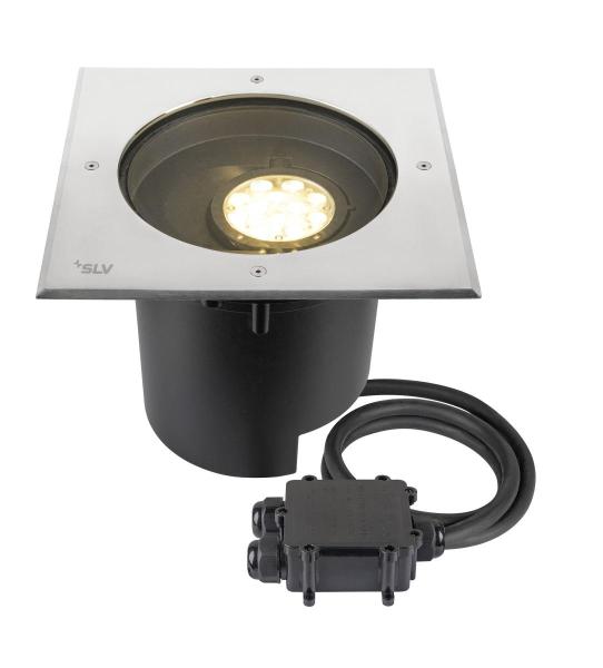 DASAR® XL, Bodeneinbauleuchte, asymmetrisch, 3000K, 70°/40°, IP65/IP67, quadratisch, edelstahl / schwarz