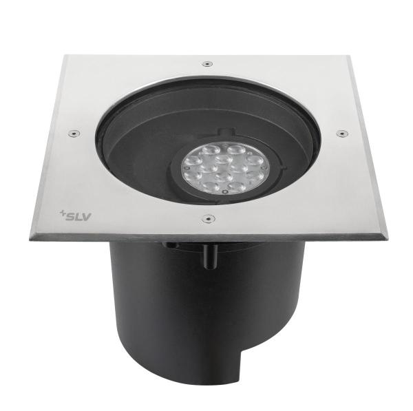 DASAR® XL, Bodeneinbauleuchte, asymmetrisch, 3000K, 70°/40°, IP65/IP67, quadratisch, edelstahl / schwarz