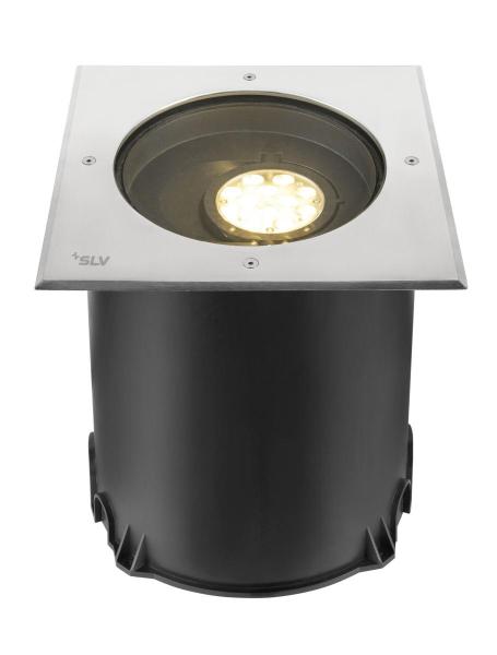 DASAR® XL, Bodeneinbauleuchte, asymmetrisch, 3000K, 70°/40°, IP65/IP67, quadratisch, edelstahl / schwarz