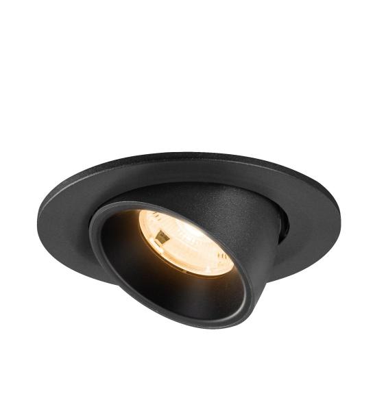 NUMINOS® GIMBLE S, Deckeneinbauleuchte, 2700 K, 20°, IP20, rund, schwarz