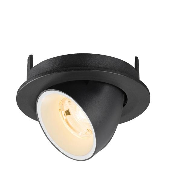 NUMINOS® GIMBLE S, Deckeneinbauleuchte, 2700 K, 20°, IP20, rund, schwarz / weiß