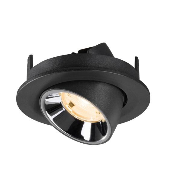 NUMINOS® GIMBLE S, Deckeneinbauleuchte schwarz/chrom 2700 K 20°