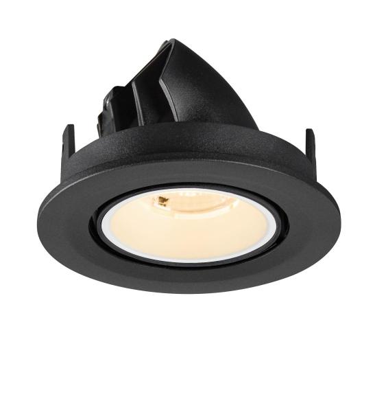 NUMINOS® GIMBLE S, Deckeneinbauleuchte, 2700 K, 40°, IP20, rund, schwarz / weiß