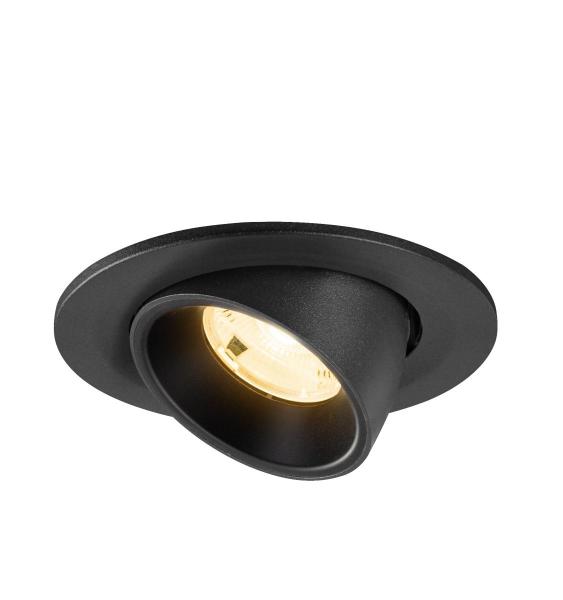 NUMINOS® GIMBLE S, Deckeneinbauleuchte, 3000 K, 20°, IP20, rund, schwarz