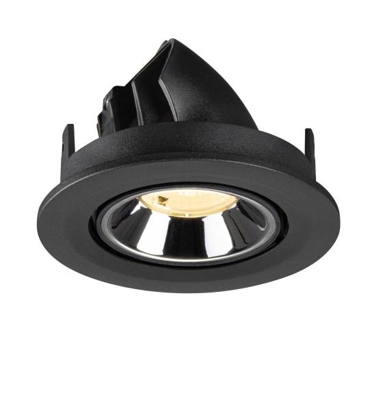 NUMINOS® GIMBLE S, Deckeneinbauleuchte schwarz/chrom 3000 K 40°