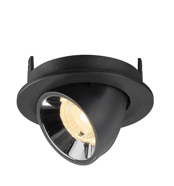 NUMINOS® GIMBLE S, Deckeneinbauleuchte schwarz/chrom 3000 K 40°