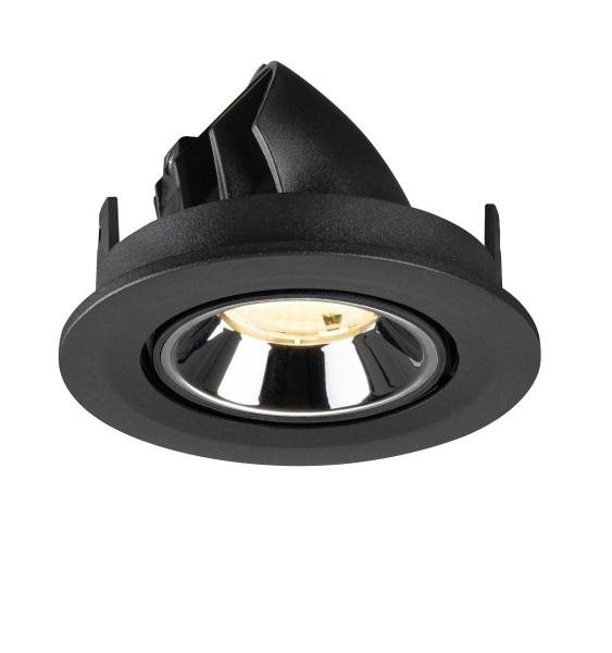 NUMINOS® GIMBLE S, Deckeneinbauleuchte schwarz/chrom 3000 K 55°