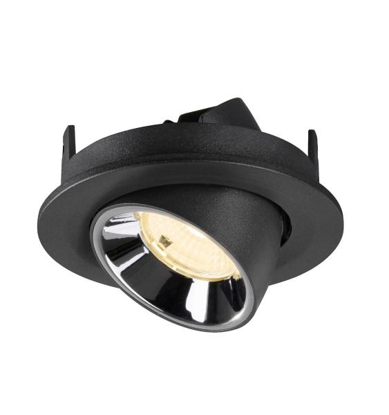 NUMINOS® GIMBLE S, Deckeneinbauleuchte schwarz/chrom 3000 K 55°