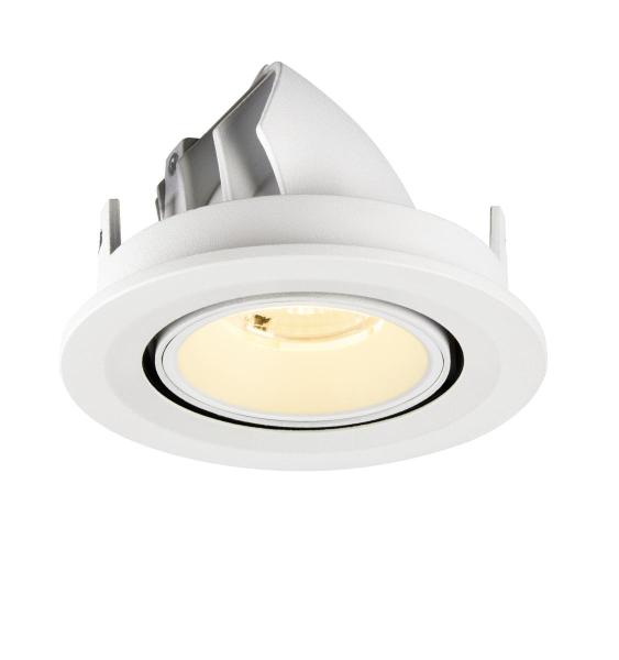 NUMINOS® GIMBLE S, Deckeneinbauleuchte, 3000 K, 40°, IP20, rund, weiß