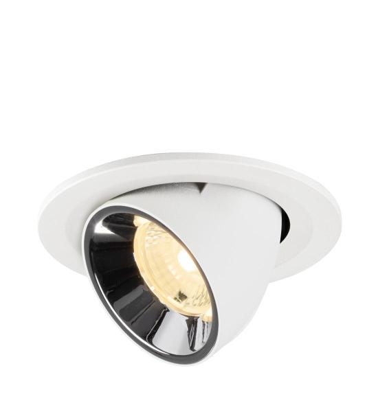 NUMINOS® GIMBLE S, Deckeneinbauleuchte weiß/chrom 3000 K 40°