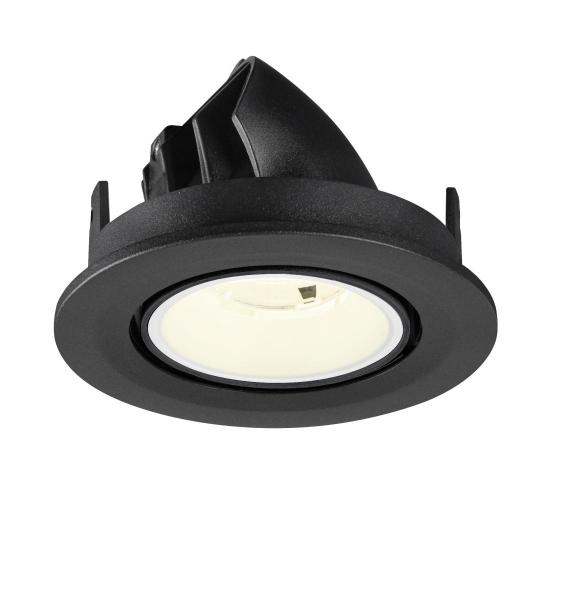 NUMINOS® GIMBLE S, Deckeneinbauleuchte, 4000 K, 20°, IP20, rund, schwarz / weiß