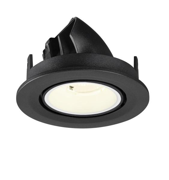 NUMINOS® GIMBLE S, Deckeneinbauleuchte, 4000 K, 40°, IP20, rund, schwarz / weiß