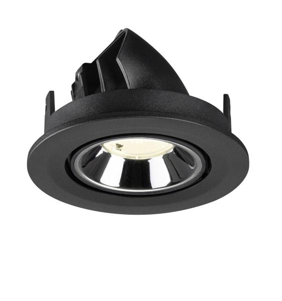 NUMINOS® GIMBLE S, Deckeneinbauleuchte schwarz/chrom 4000 K 40°