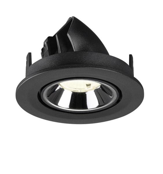 NUMINOS® GIMBLE S, Deckeneinbauleuchte schwarz/chrom 4000 K 55°