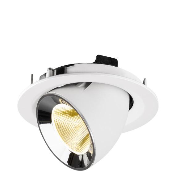 NUMINOS® GIMBLE M, Deckeneinbauleuchte weiß/chrom 3000 K 20°