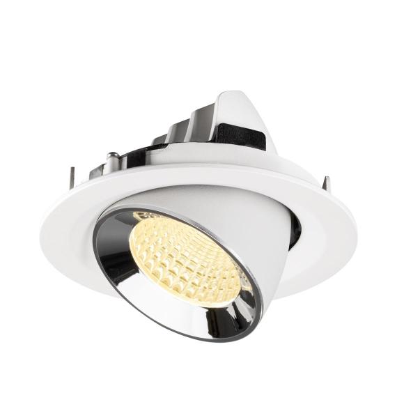 NUMINOS® GIMBLE M, Deckeneinbauleuchte weiß/chrom 3000 K 55°