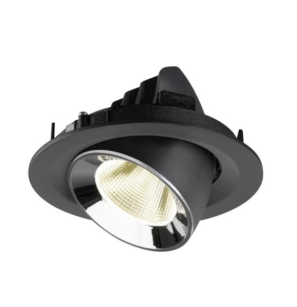 NUMINOS® GIMBLE M, Deckeneinbauleuchte schwarz/chrom 4000 K 20°