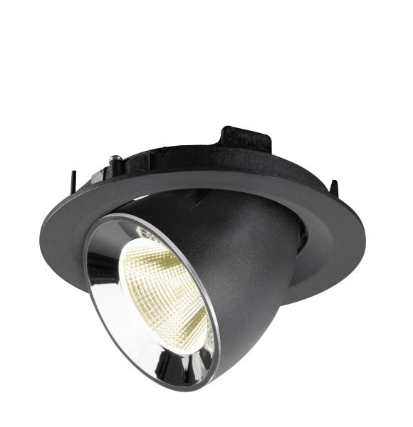 NUMINOS® GIMBLE M, Deckeneinbauleuchte schwarz/chrom 4000 K 20°