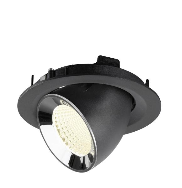 NUMINOS® GIMBLE M, Deckeneinbauleuchte schwarz/chrom 4000 K 40°