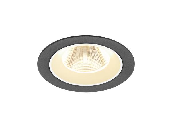 NUMINOS® M, Deckeneinbauleuchte, 3000 K, 20°, IP20, rund, schwarz / weiß