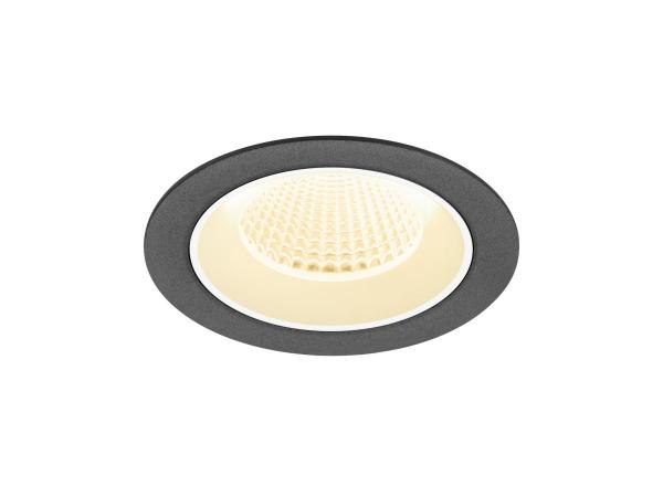 NUMINOS® M, Deckeneinbauleuchte, 3000 K, 40°, IP20, rund, schwarz / weiß