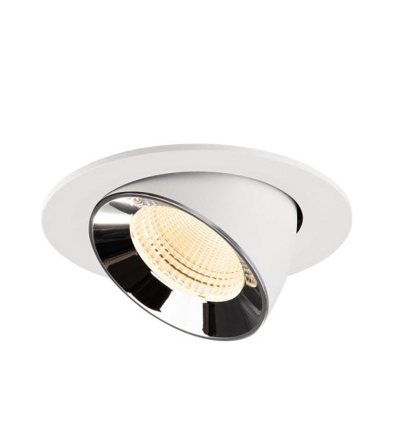 NUMINOS® GIMBLE L, Deckeneinbauleuchte weiß/chrom 2700 K 55°